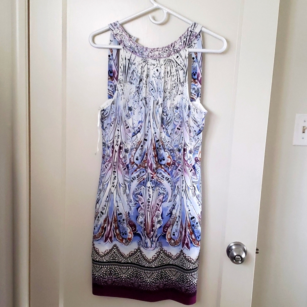 White House Black Market Print Halter Dress